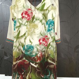 Trendy Floral Pre Stitched Kurthi