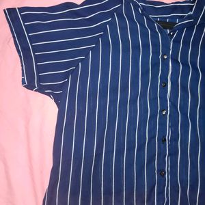 Striped Casual Crop Shirt