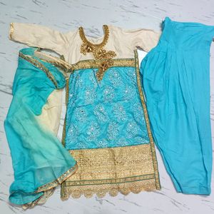 Beautiful Partywear Suit 3pc Blue