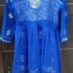 Chikankari Blue Kurti