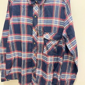 Big size Printed Check shirt