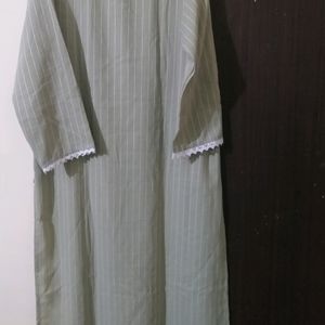 Green Pista Color Kurta..in Poly Cotton Material