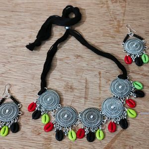 Brand New Boho Design Dokra Oxidised Necklace Set