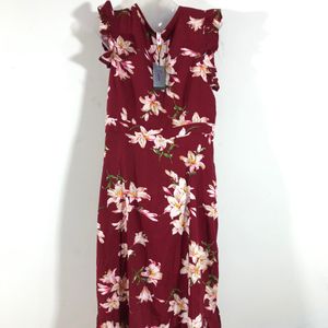 Maroon Printed Dress(Women’s)