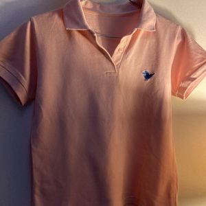 Pink Polo Collar T Shirt