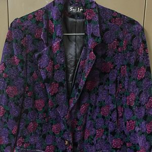 Floral Velvet Blazer