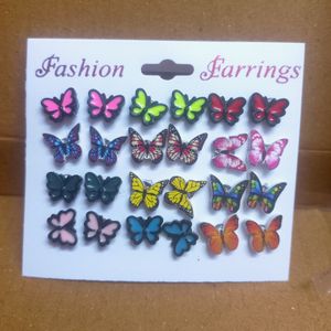 12 Pcs Multicolor Butterfly Studs