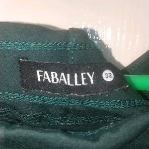 Faballey Green Trousers Waist Size 32