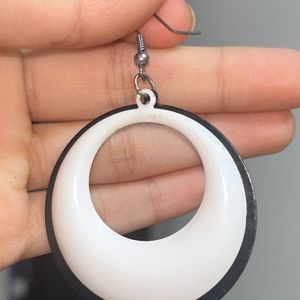 Black And White Hoop Earrings