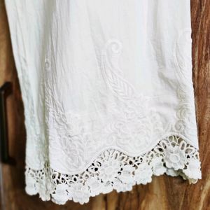 White Plazzo Embroidery Work Waist Size-36-38