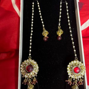 Mehroon Golden Jewellery Set