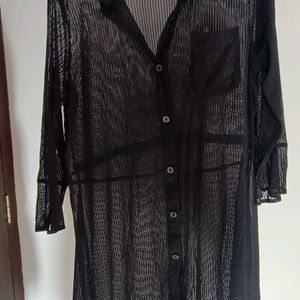 Sheer Net Long Shirt 🖤🐈‍⬛