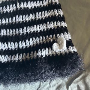 White Black Cat Ear Beanie