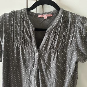 L Chemistry Grey polka dot Puff Sleeve Nightdress