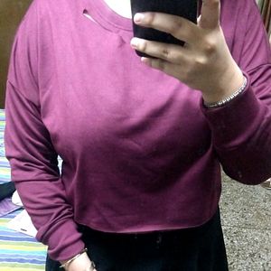 Maroon Crop Top