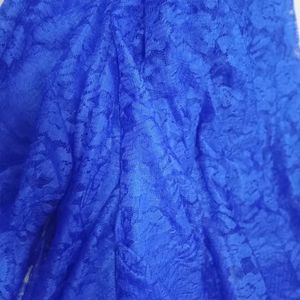 Embroided Net Blue Saree