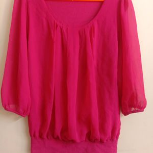 Rose Pink Color Regular Wear Top