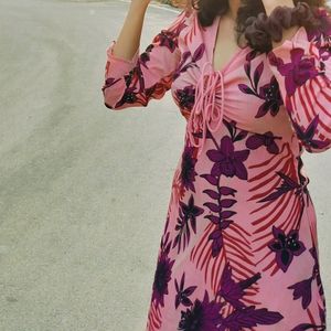 A Floral Printed Cute Dress