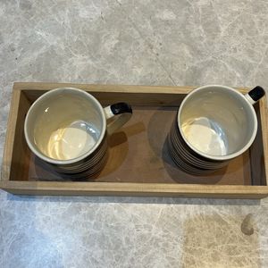 2 Big Mugs Without Tray.