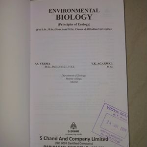 Environmental Biology (Principles of Ecology)