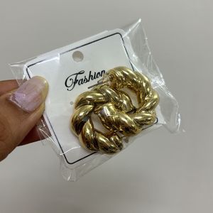 Curly Twisted Gold Statement Earrings