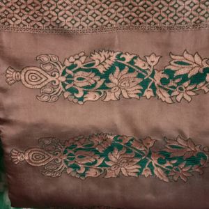 Green And Gold Pattu Saree