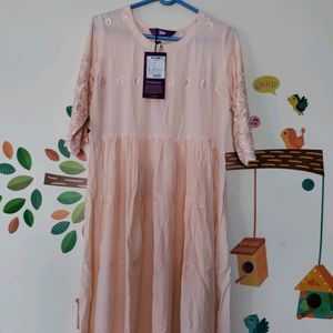 Price Drop !! Beautiful Peach Colour Chikankari Ku