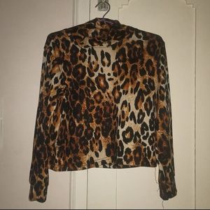 Turtle Neck Leopard Print Top