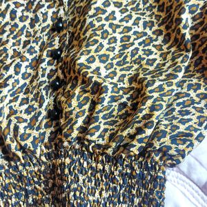 Vintage 80's Leopard Print Top