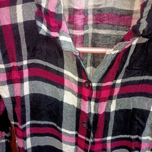 Rayon Check Shirt With Capri