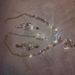 Party Wear Diamond Necklace Set