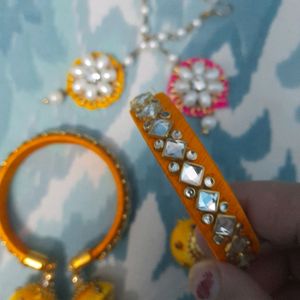 Heavy Latkan Bangles For Haldi