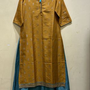 Janasya Ethnic Kurta Jacket Set Size L