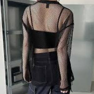 NEW WITH TAG BLACK MESH TOP