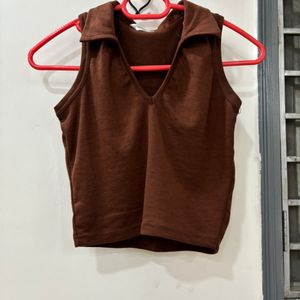 Brown Crop Top 👚