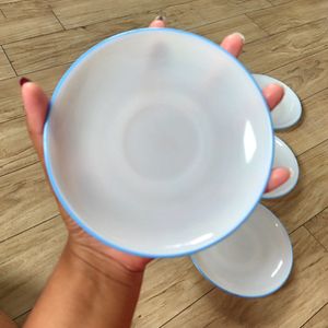 Set Of 6 Saucer Plates Plain White