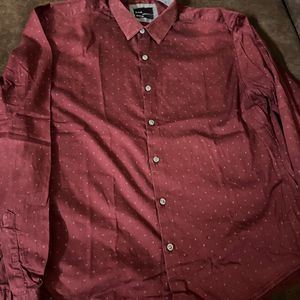 Maroon Colour Branded Shirt