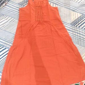 Flowy Orange Fusion Kurti