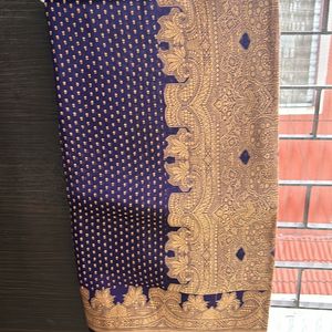 Blueish Purple Orgenza Saree