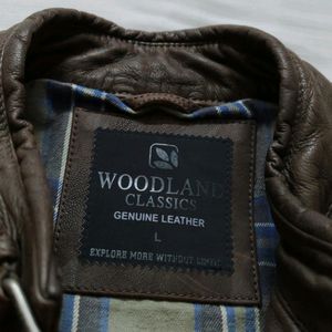 Woodland Men's Brown Pure Leather Jacket