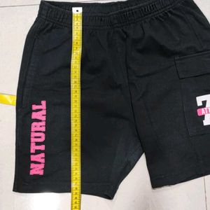 Black Shorts With Pink Details