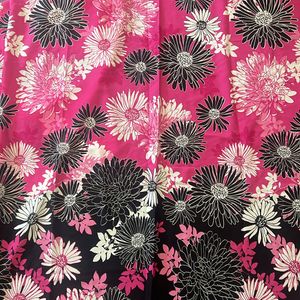 2.25 Mtrs Floral Printed Polyester Fabric