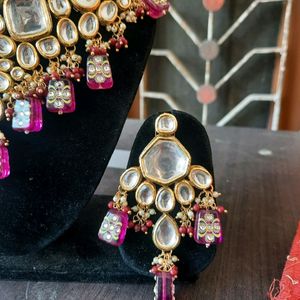 Purple Kundan Set