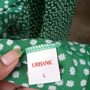 Urbanic Green Dress Side Cut