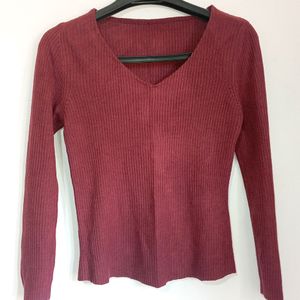 Maroon Sweater. Length: 22 Inches