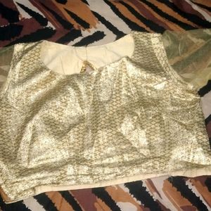 Golden Blouse For Traditional