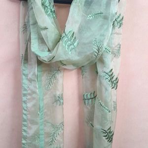 Organza Leaf Embroidered Dupatta