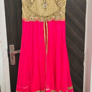 Women Golden Stone Embroidery Pakistani Lehenga