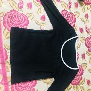 Flared Sleeves Black Top