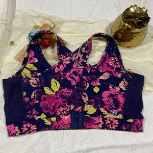 Floral Printed Sports Bra Size M